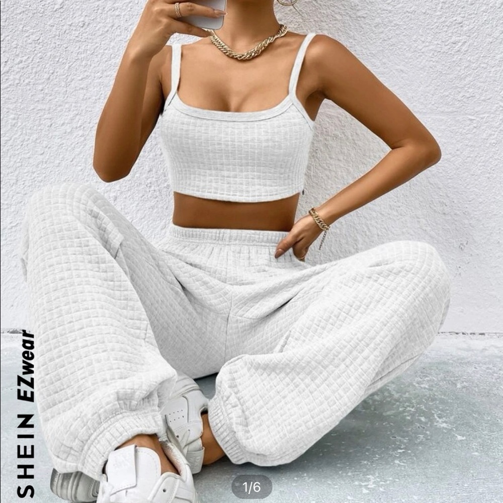 white shein set